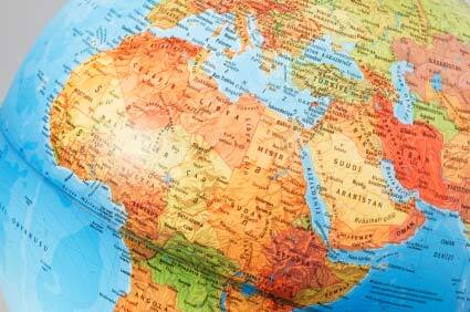 Oriente Medio y África Middle East and Africa globe